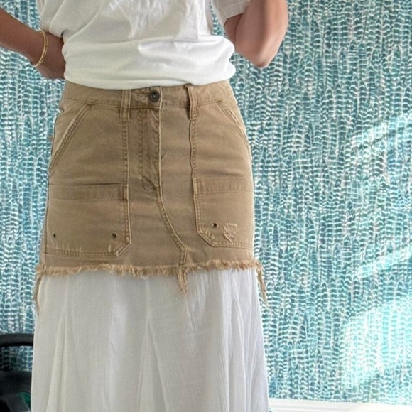 Free People Pants - Free People Denim Khaki Skirt